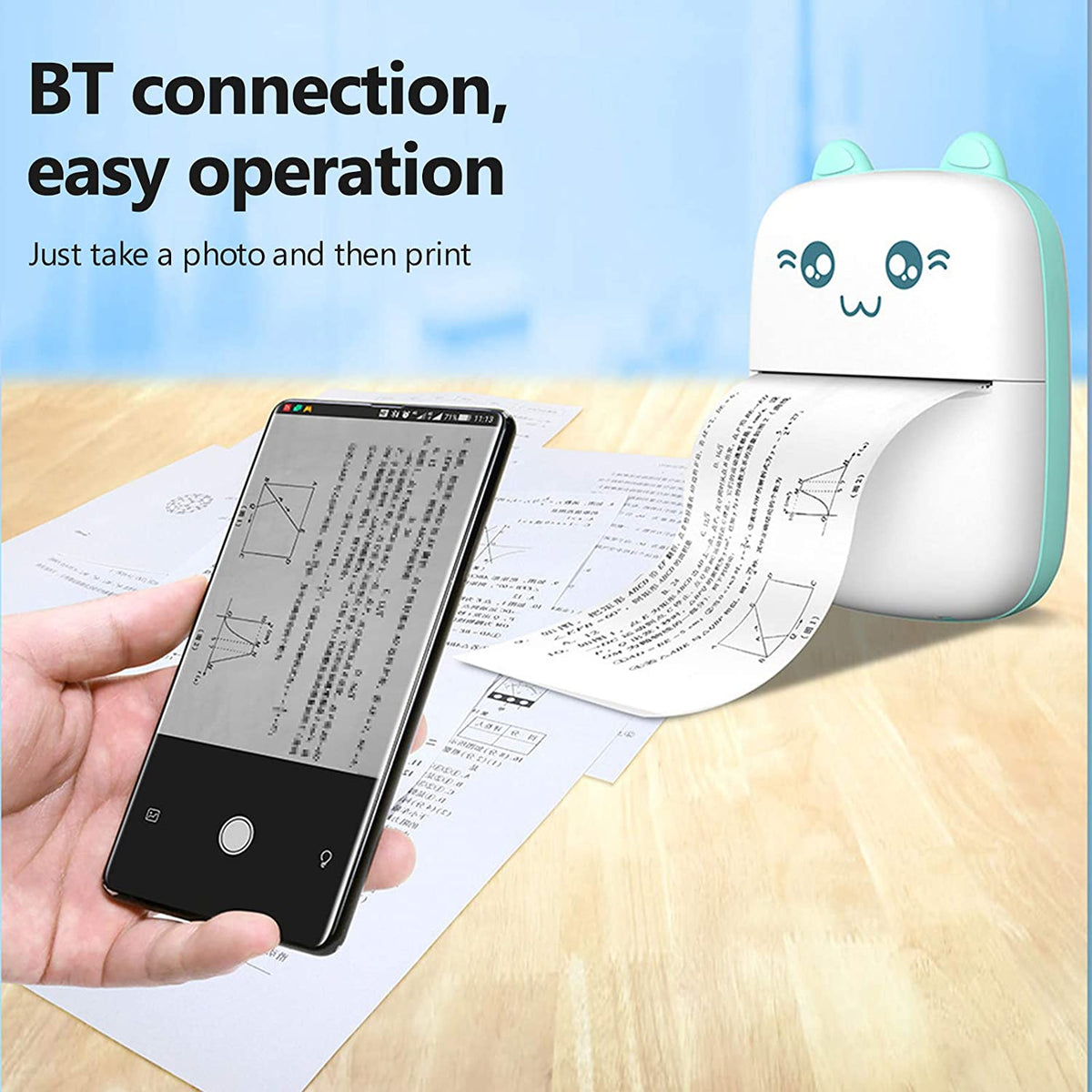 Portable BT Thermal Printer: Label Maker for Android iOS Devices