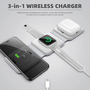 3-in-1 Fast Magnetic Foldable Charging Station - Charge your phone, Apple Watch, and AirPods all at once